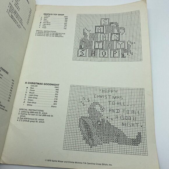 Carolina Cross Stitch Inc Christmas Elves Series 7 Ornaments Patterns Booklet - Picture 7 of 7